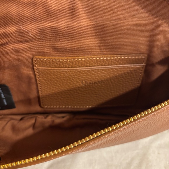 Quince Italian Pebbled Leather Sling Bag in Cognac - Picture 5 of 14